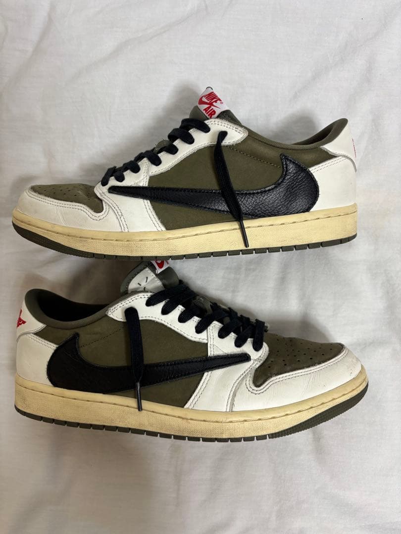 靴 Travis Air Jordan 1 Low Reverse Olive