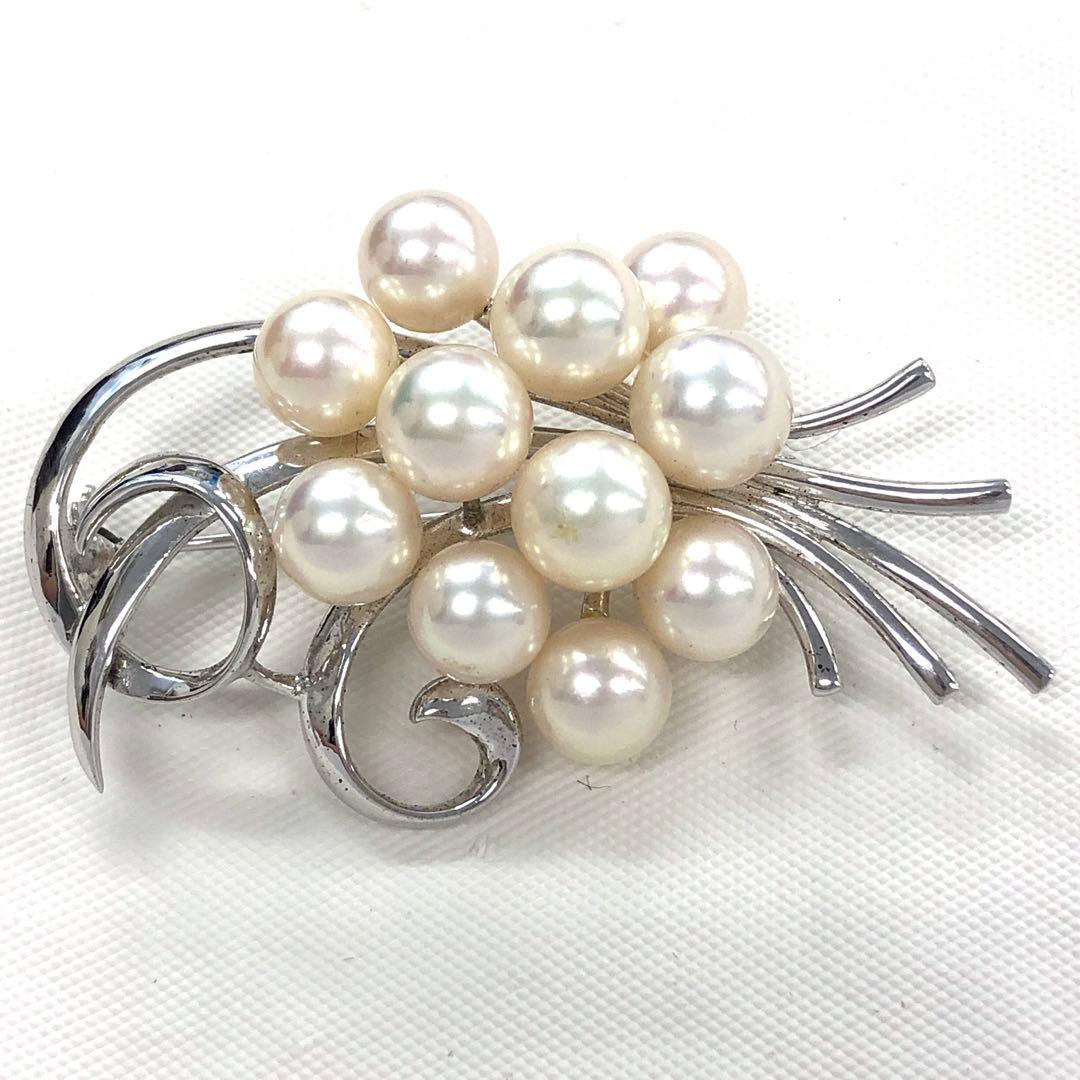 M04/057 MIKIMOTO ミキモト パールブローチ シルバー