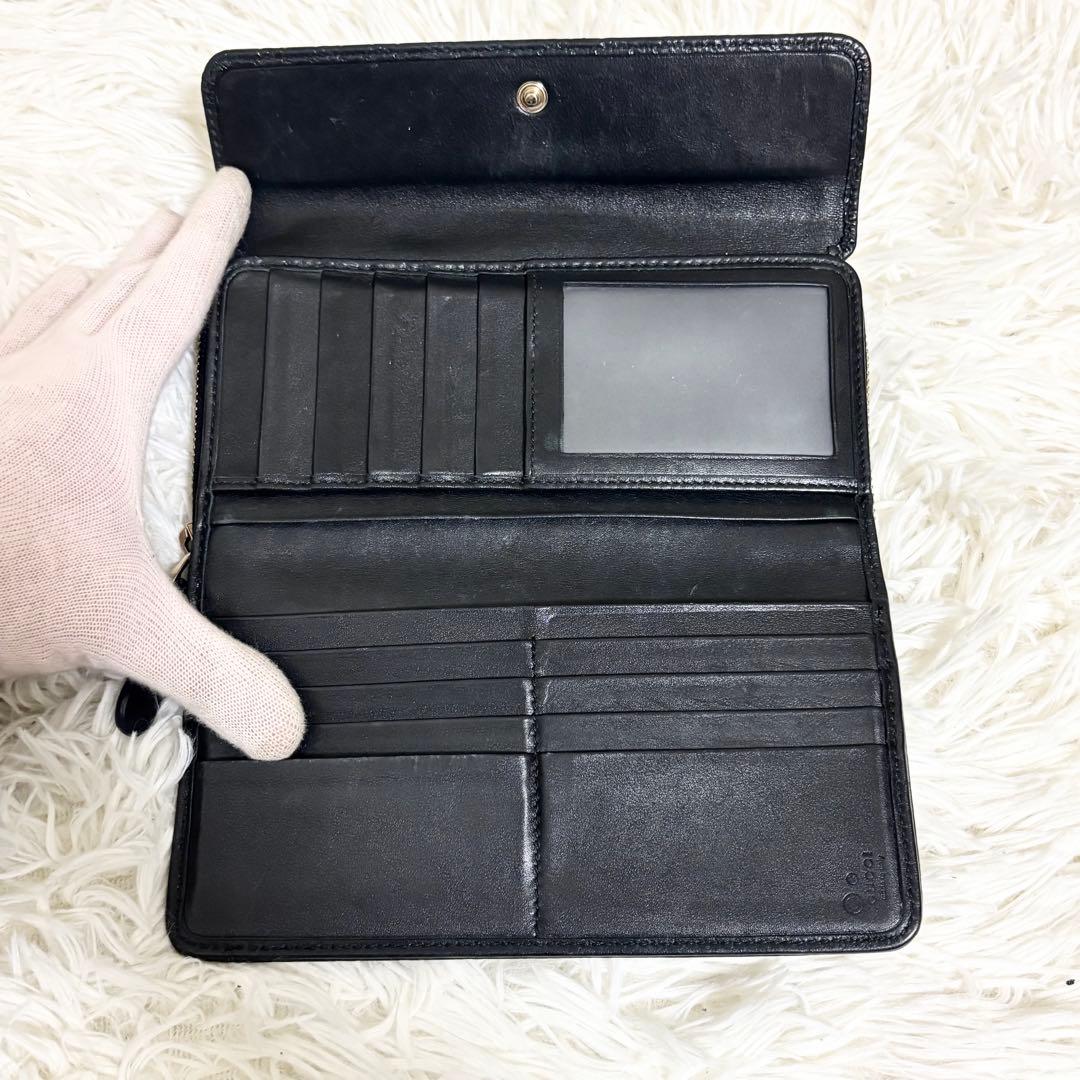 極美品✨グッチ　長財布　オーガナイザー　マイクロシマ　ラウンドファスナー