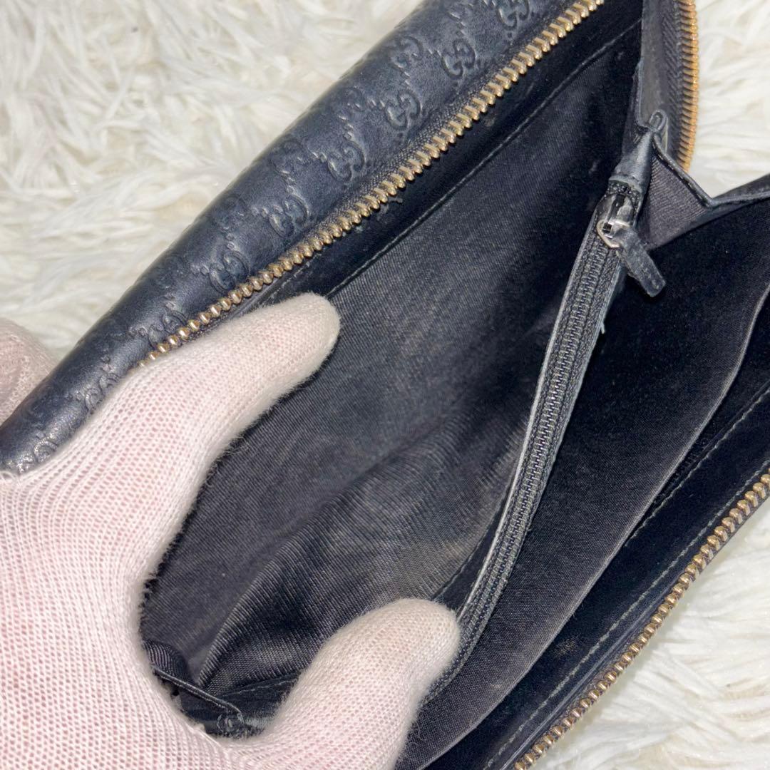 極美品✨グッチ　長財布　オーガナイザー　マイクロシマ　ラウンドファスナー