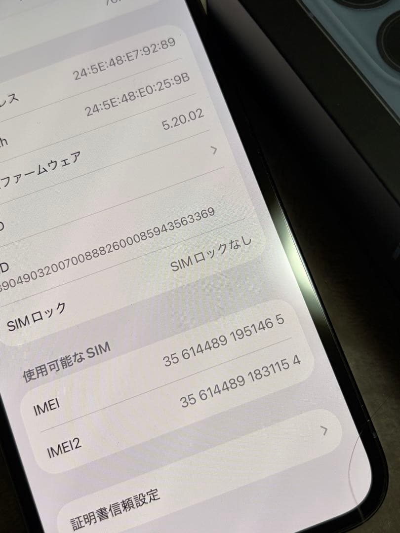Apple iPhone 13 Pro シエラブルー　バッテリー残量100%