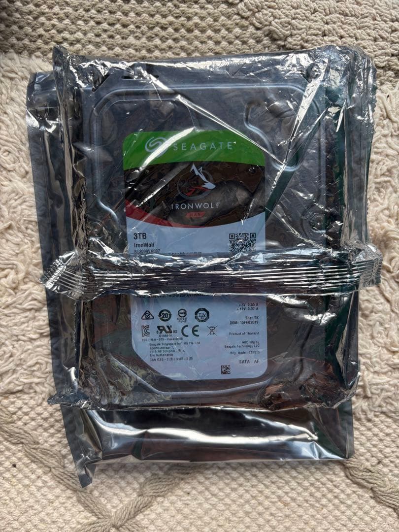 外付けハードディスク・ドライブ Seagate IronWolf 3TB HDD ST3000VN007 NAS