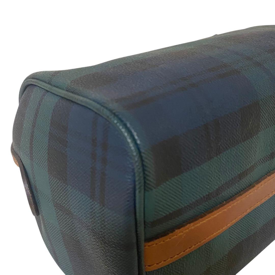 【極美品】Polo Ralph Lauren ミニボストン チェック柄 レザー