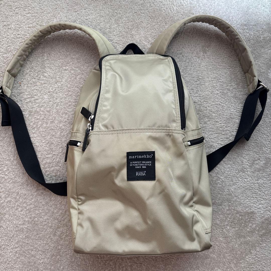 マリメッコ リュックmarimekko ベージュ METRO (メトロ)