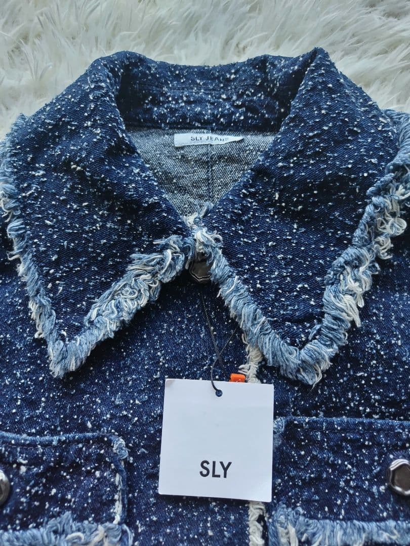 SLY ツイード　ジャケット　デニム　GRAIN TWEED JK-BE