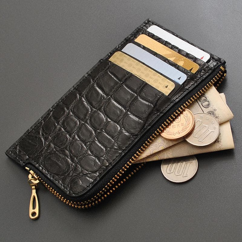 ■新品　送料込み■本クロコダイル　鰐革　男女兼用　フラグメントウォレット　ENA