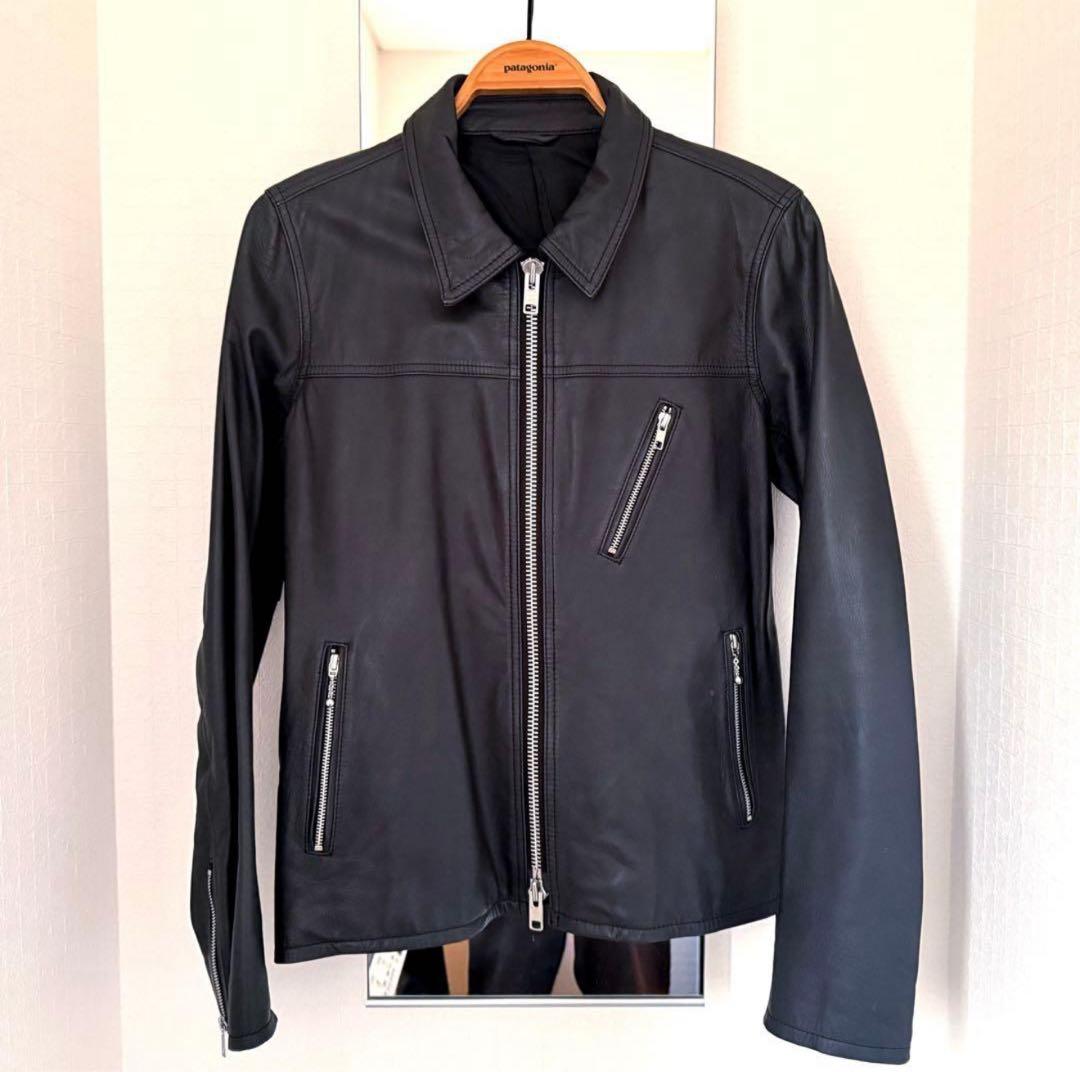 SHIPS JET BLUEシップス シンプルなリアルレザーjkt.L極美