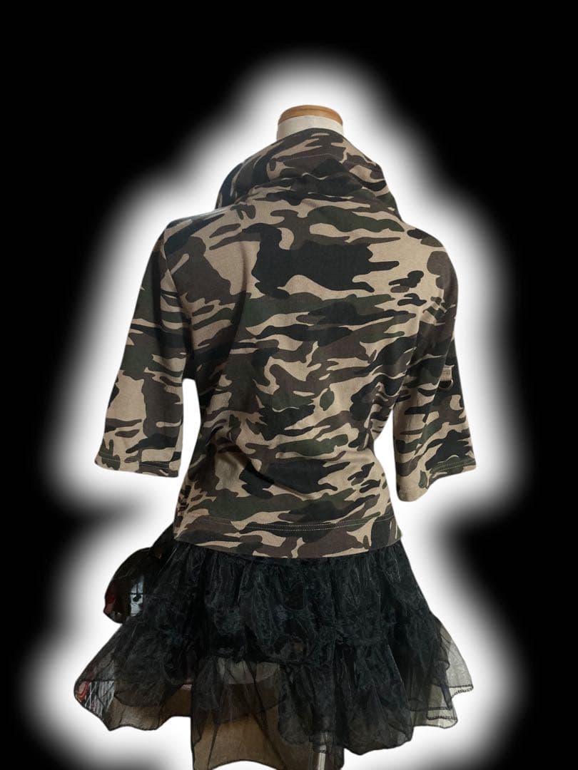 y2k迷彩00s当時物フェアリーグランジジップNANAミリタリーパンク平成ギャル