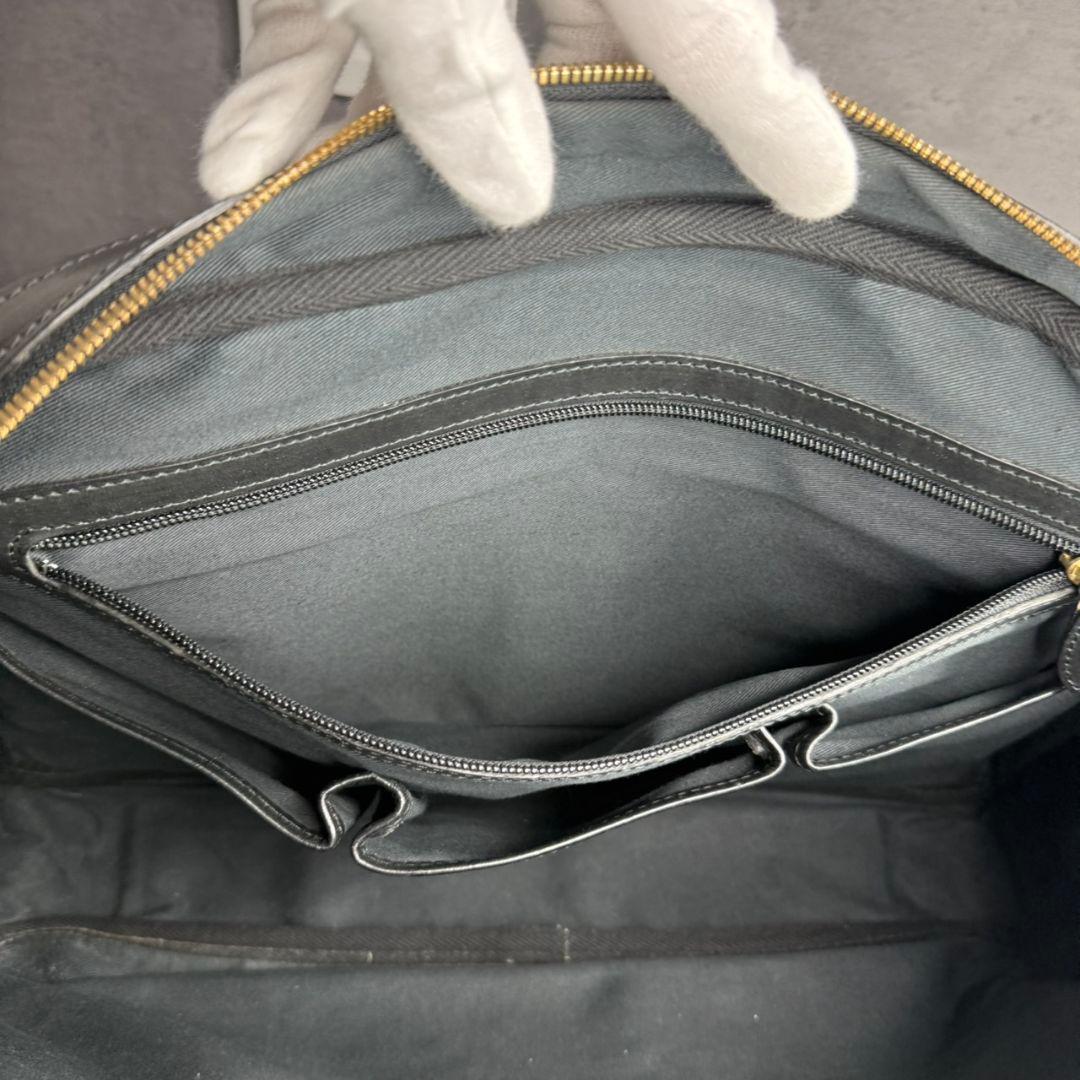 【入手困難】万双 レザー キャンバス コンビ 天ファスナー ブリーフケース