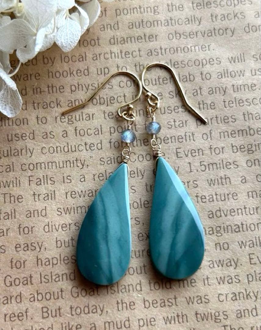 インペリアルジャスパー＆ラブラドライトのピアス他　14kgf