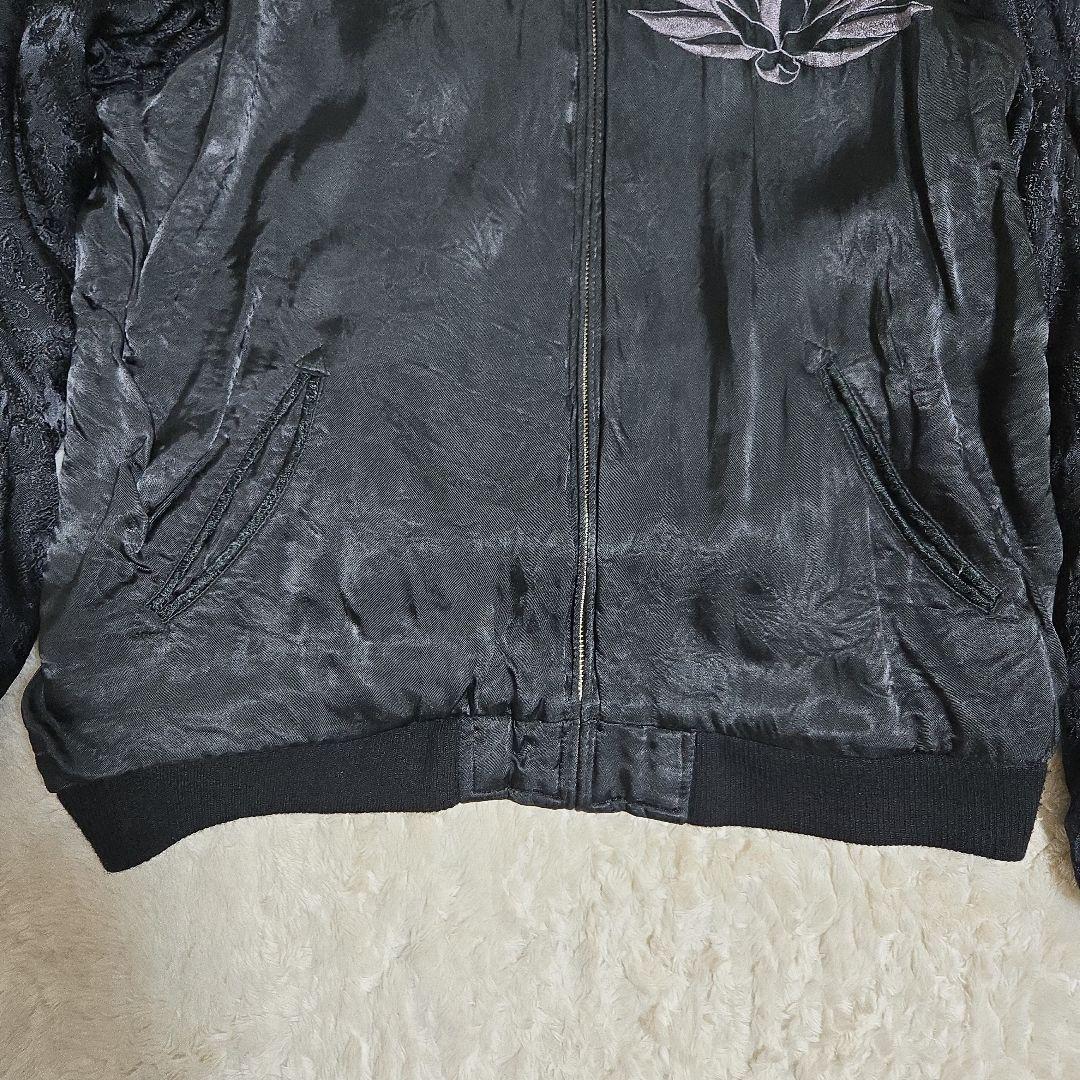 希少 花旅楽団 千手観音 リバーシブル スカジャン 赤/黒 Lサイズ レーヨン