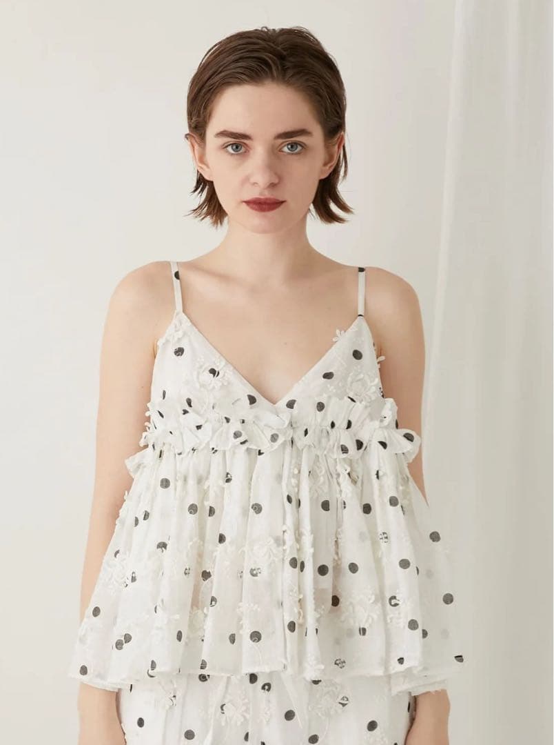 crinkle crinkle crinkle ドット柄キャミソール