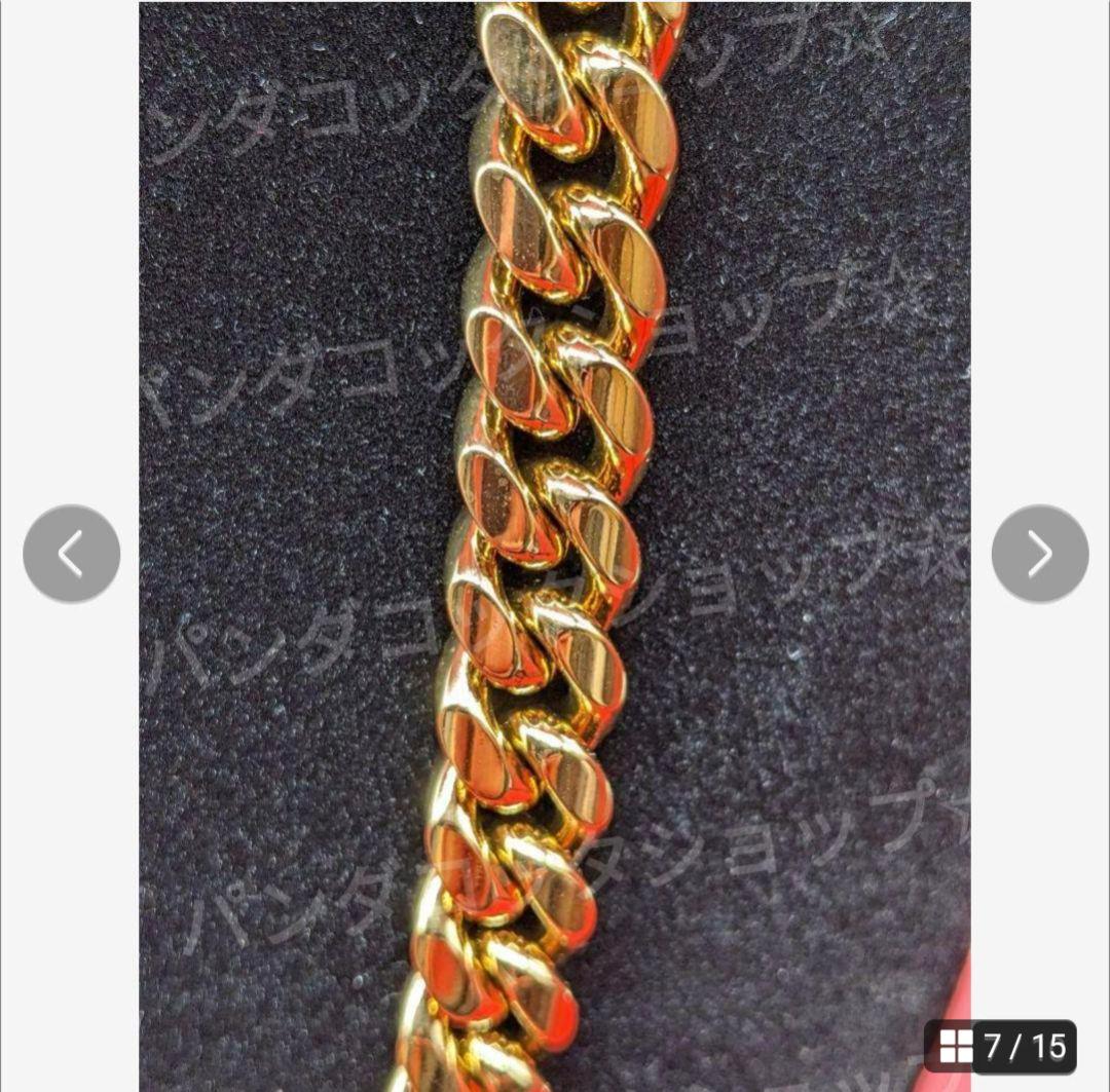 10mm 60cm 金ネックレス 18kゴールド ダブルセーフティ新品