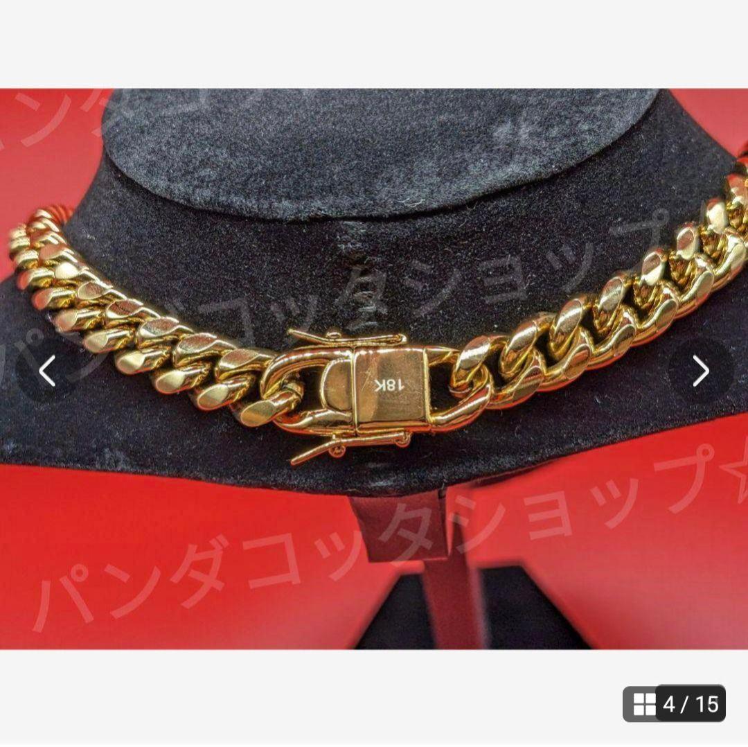 10mm 60cm 金ネックレス 18kゴールド ダブルセーフティ新品