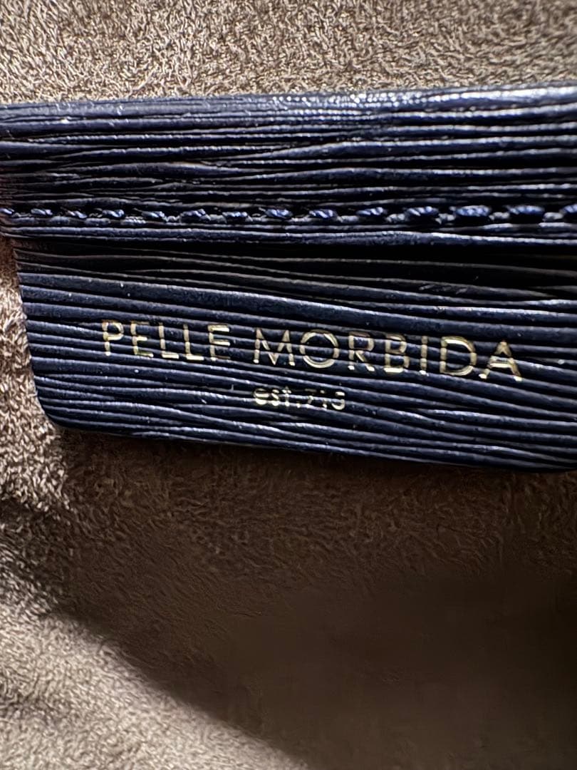 極美品◎ペッレモルビダ　キャピターノ　ブリーフケース　2室　オールレザー　濃紺