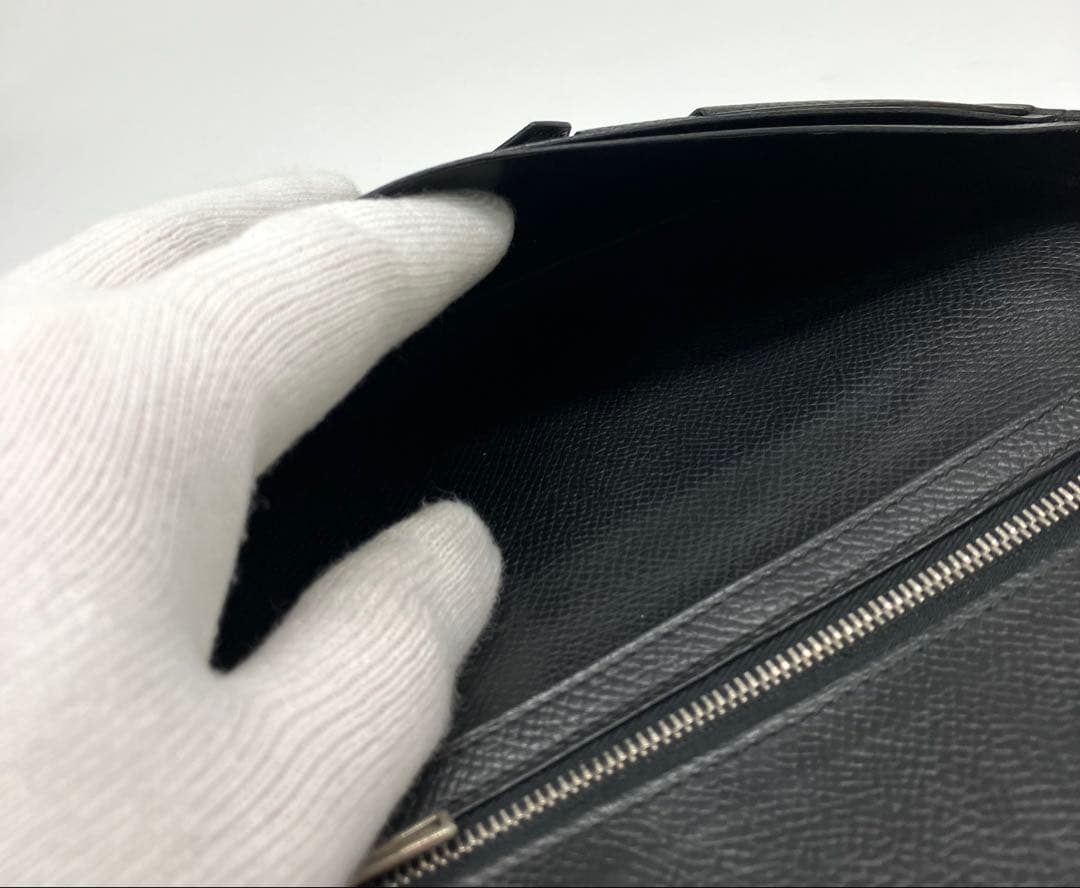 ⭐️ 美品 エルメス ベアン スフレ 二つ折り 長財布 ブラック エプソン 鑑定済