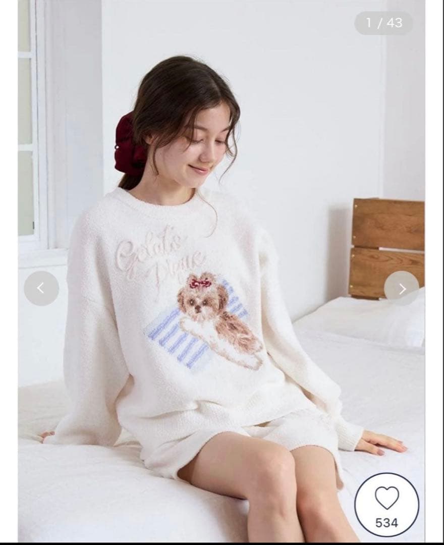 るる　シーズージャガードプルオーバー＆ベビモコショートパンツセット