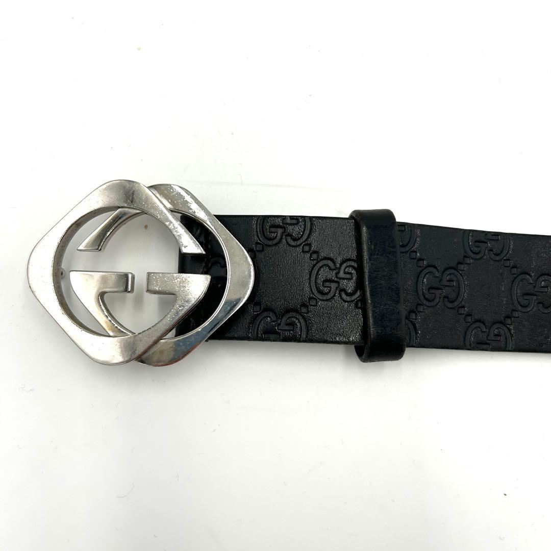 GUCCI グッチ ベルト グッチシマ インターロッキング レザー エンボス