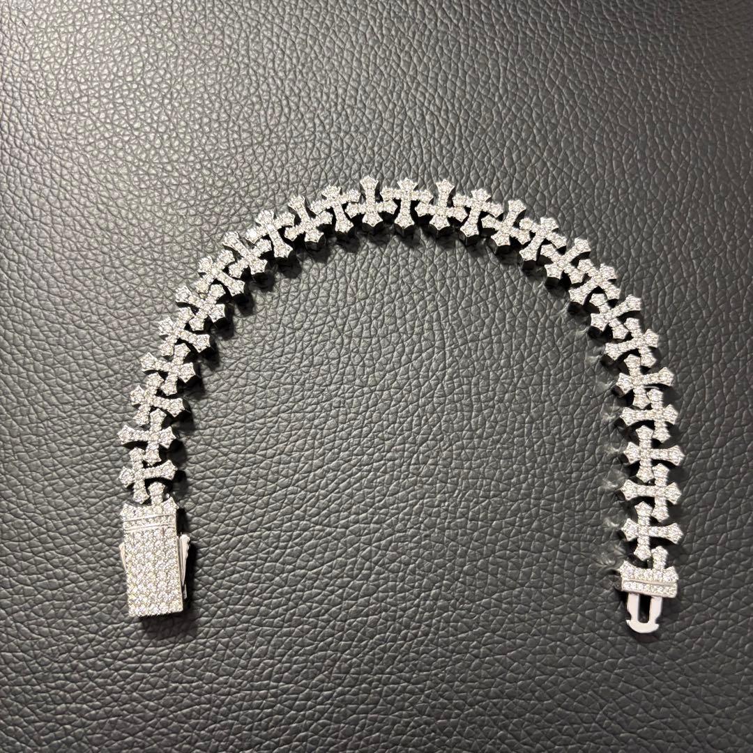 18k gp czダイヤ クロス ブレスレット シルバー アバランチ