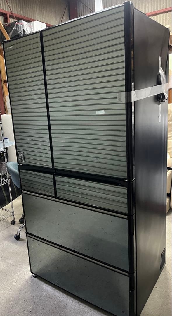 ☆日立 ガラストップ冷蔵庫 R-WXC74T(X) 735Lブラック 両開き