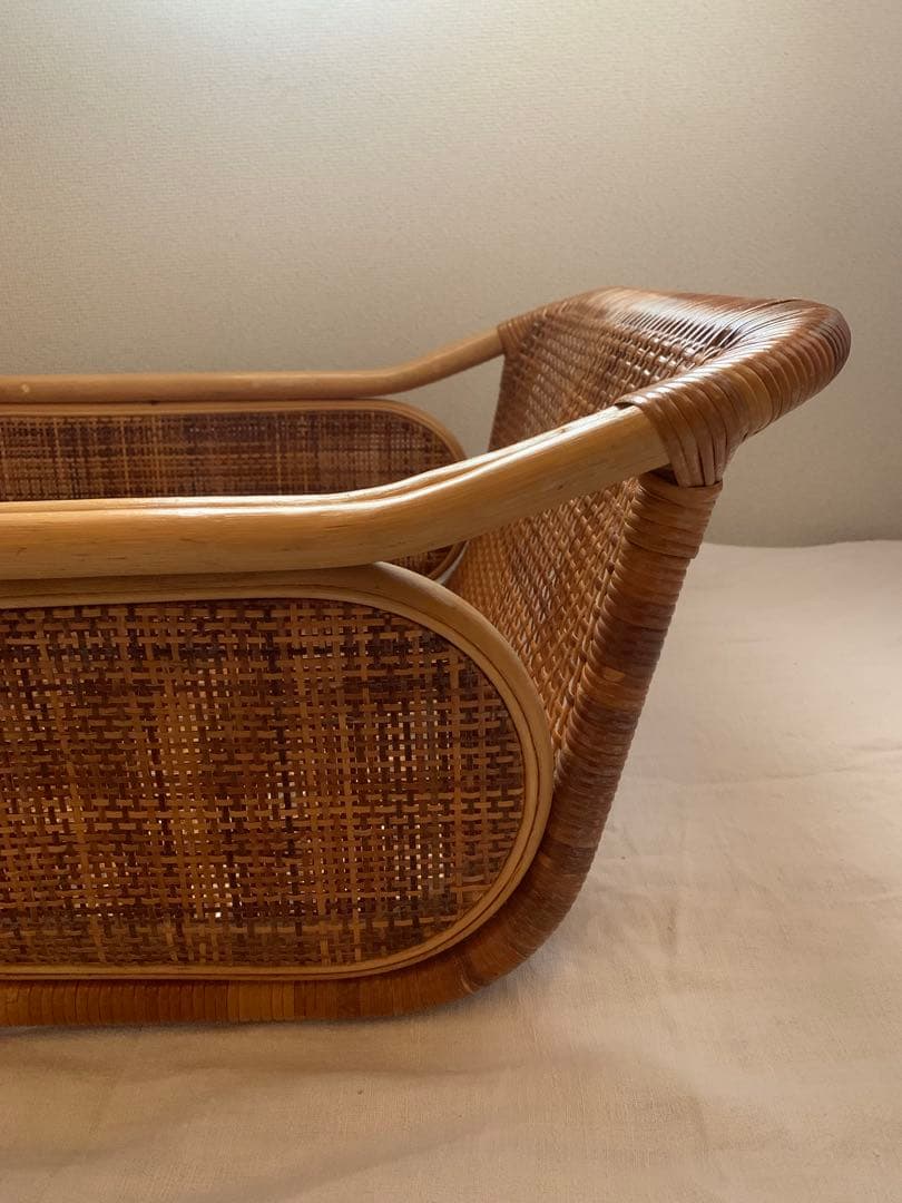 ベビーベッド籐ラタンゆりかご送料込ベビーベットクーファン