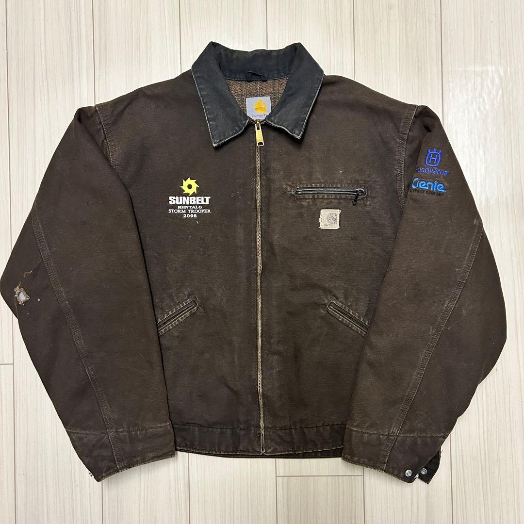 Carhartt カーハート　デトロイトジャケット ブラウン　XLサイズ　短丈