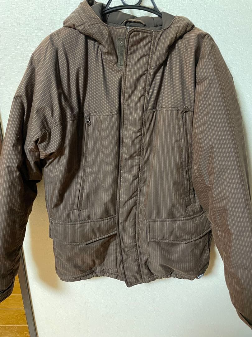 Stussy ダウンジャケット Lサイズ ブラウンストライプ