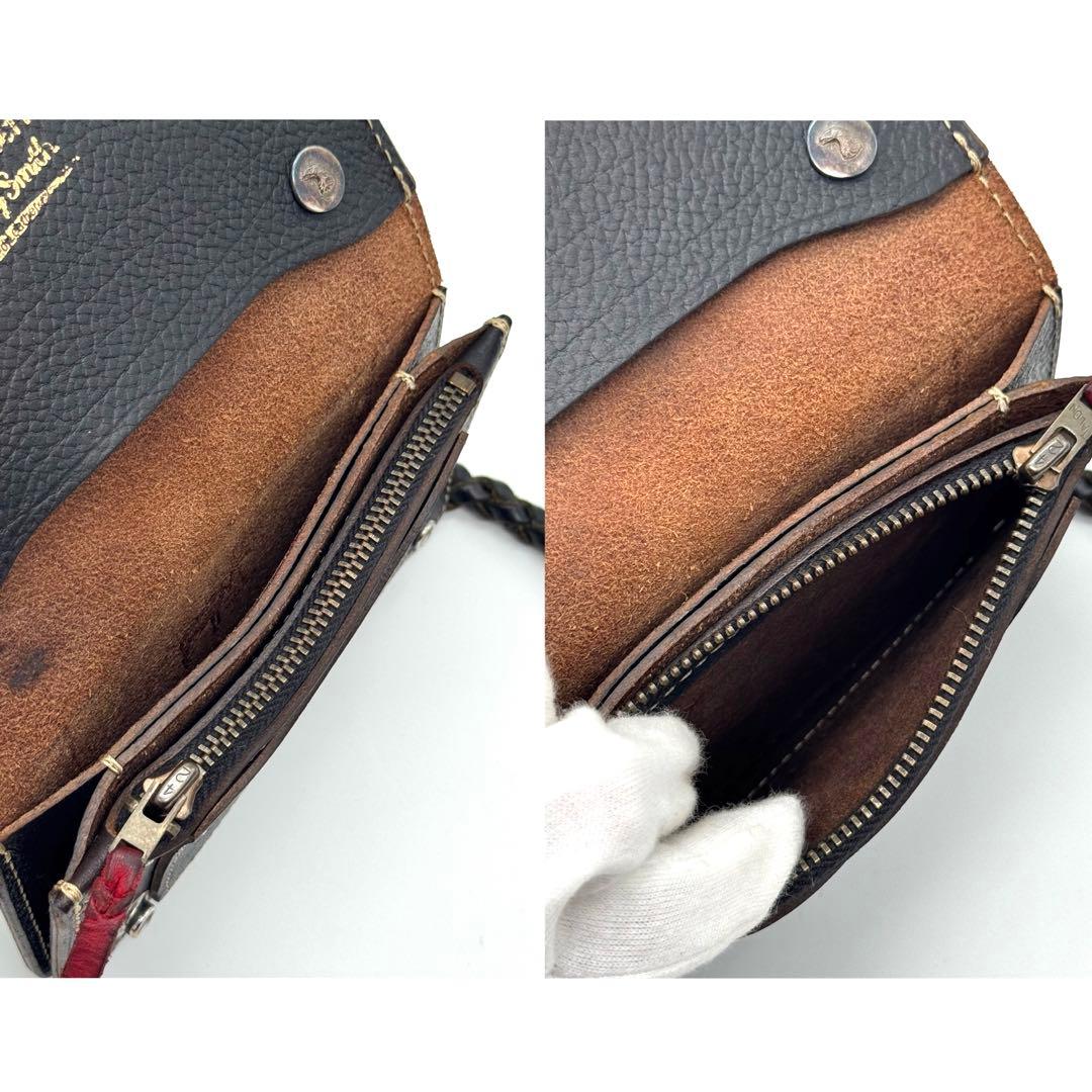 極美品 LARRY SMITH トラッカーズウォレット　ラリースミス コンチョ