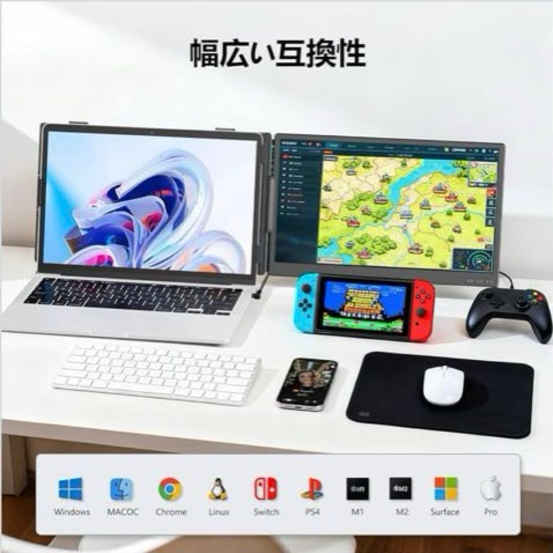 【新品】拡張モニター　14インチ 2画面 FHD1080P IPS液晶パネル