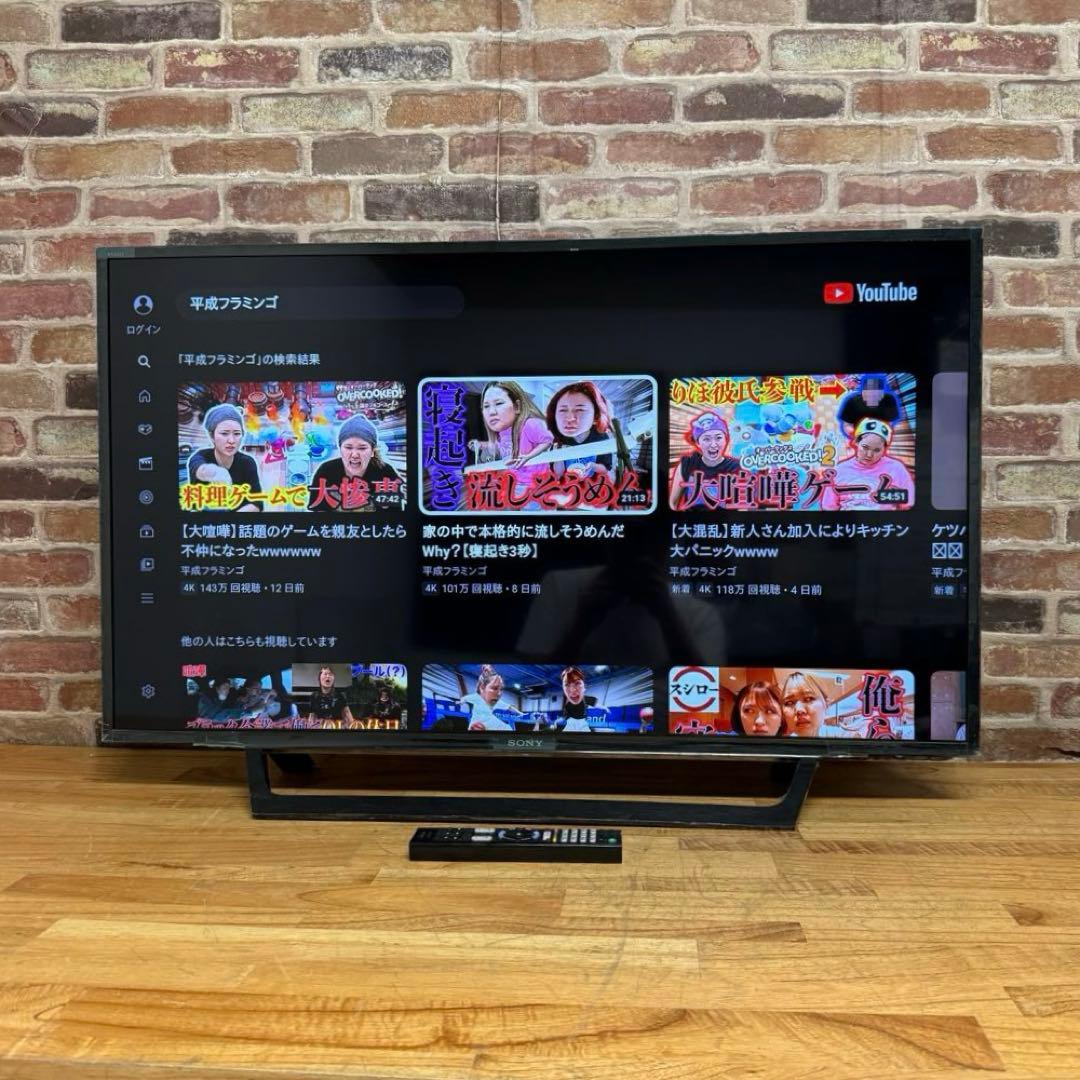 SONY 43V型 液晶テレビ BRAVIA KJ-43W730E 動画アプリ○