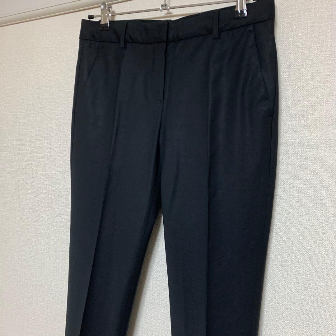 【美品】セオリー　現行　2 パンツスーツ　ブラック　ノーカラー　セットアップ