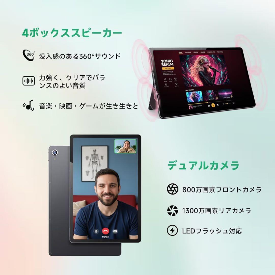 新品タブレット タッチペンカバー付き タブレット11インチAndroid 14