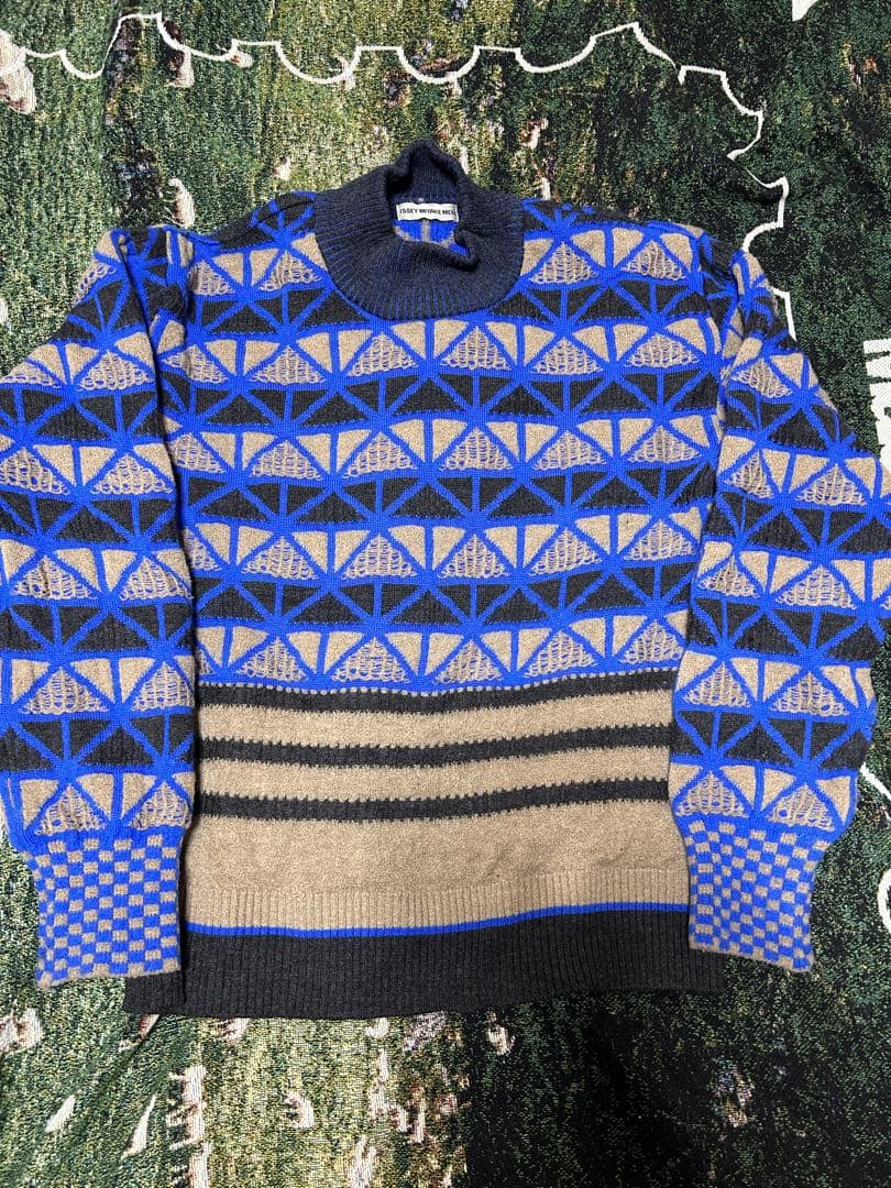 ISSEY MIYAKE MEN 幾何学模様 ニット L