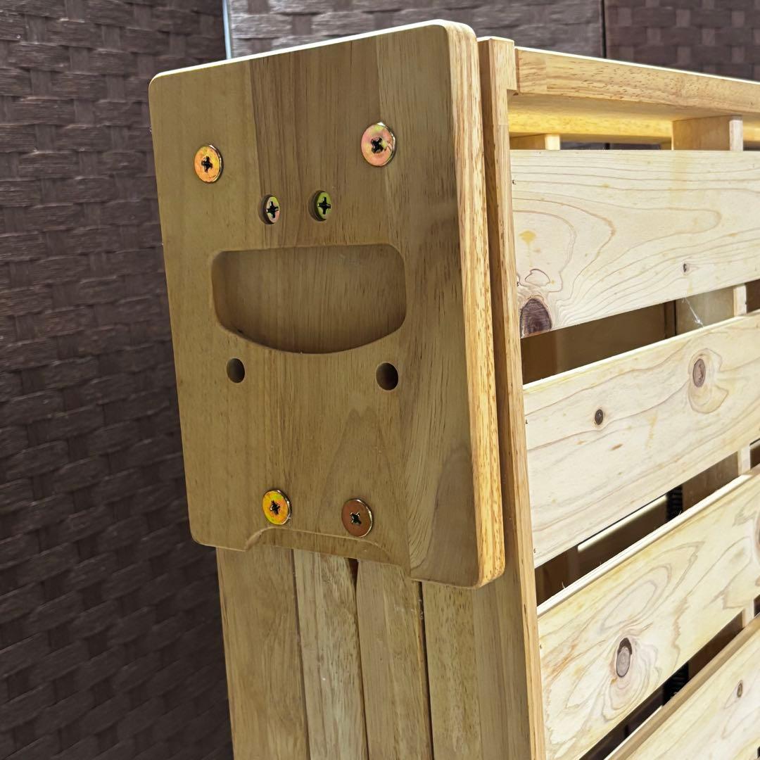 中居木工 折りたたみスノコベッド シングルサイズ　天然木