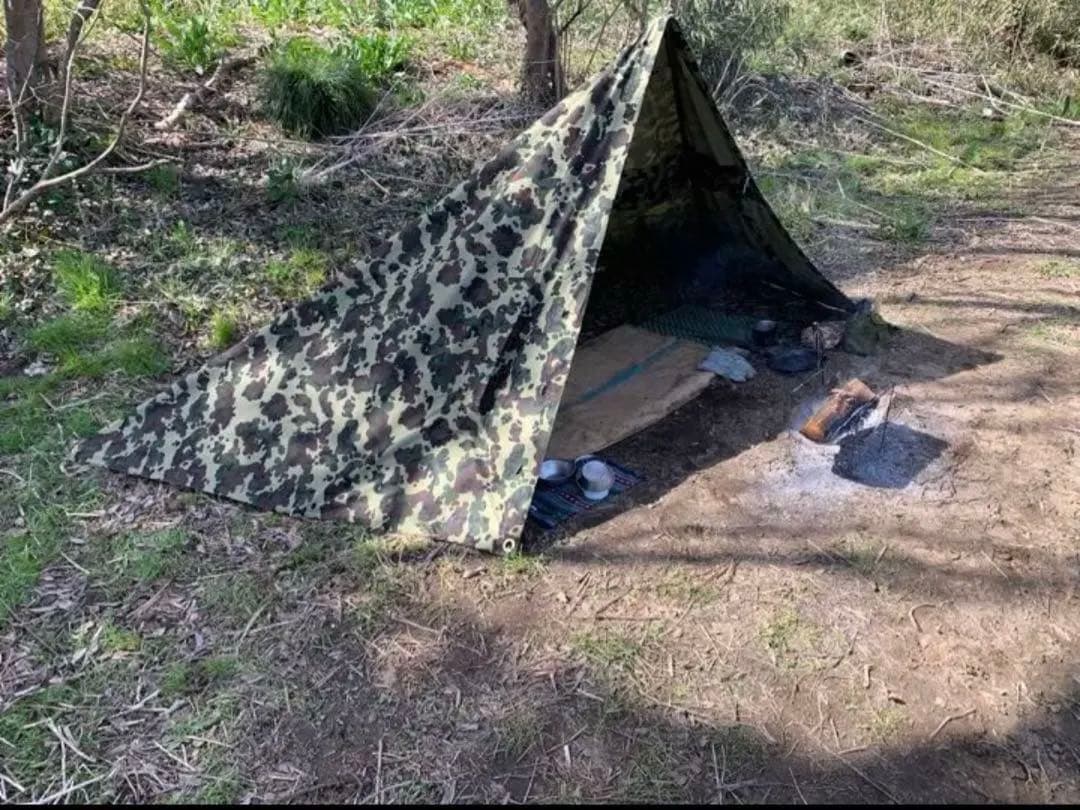 デッド ルーマニア軍幕 希少 アメーバカモ デットストック M47 2枚セット