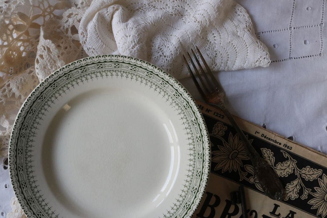 グリーン　コンポティエ　ケーキ台　クレールフォンテーヌ　ジャスミン