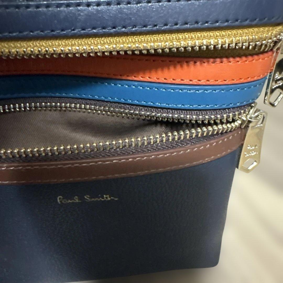 美品　Paul Smithネイビー レザーボディバッグ ショルダーバッグ