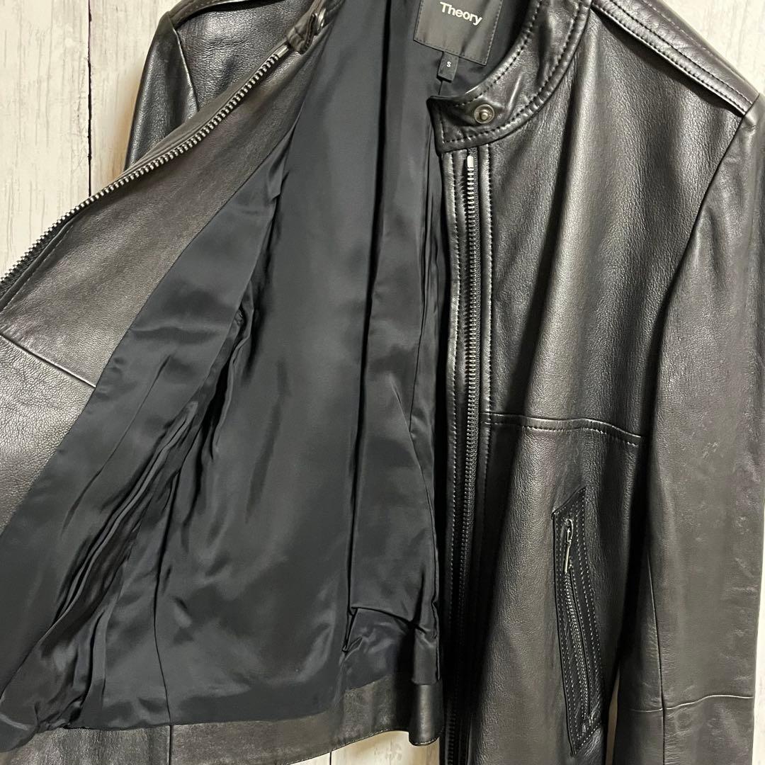 セオリー 羊革 シングル レザージャケット BAVEWICK ブラック S
