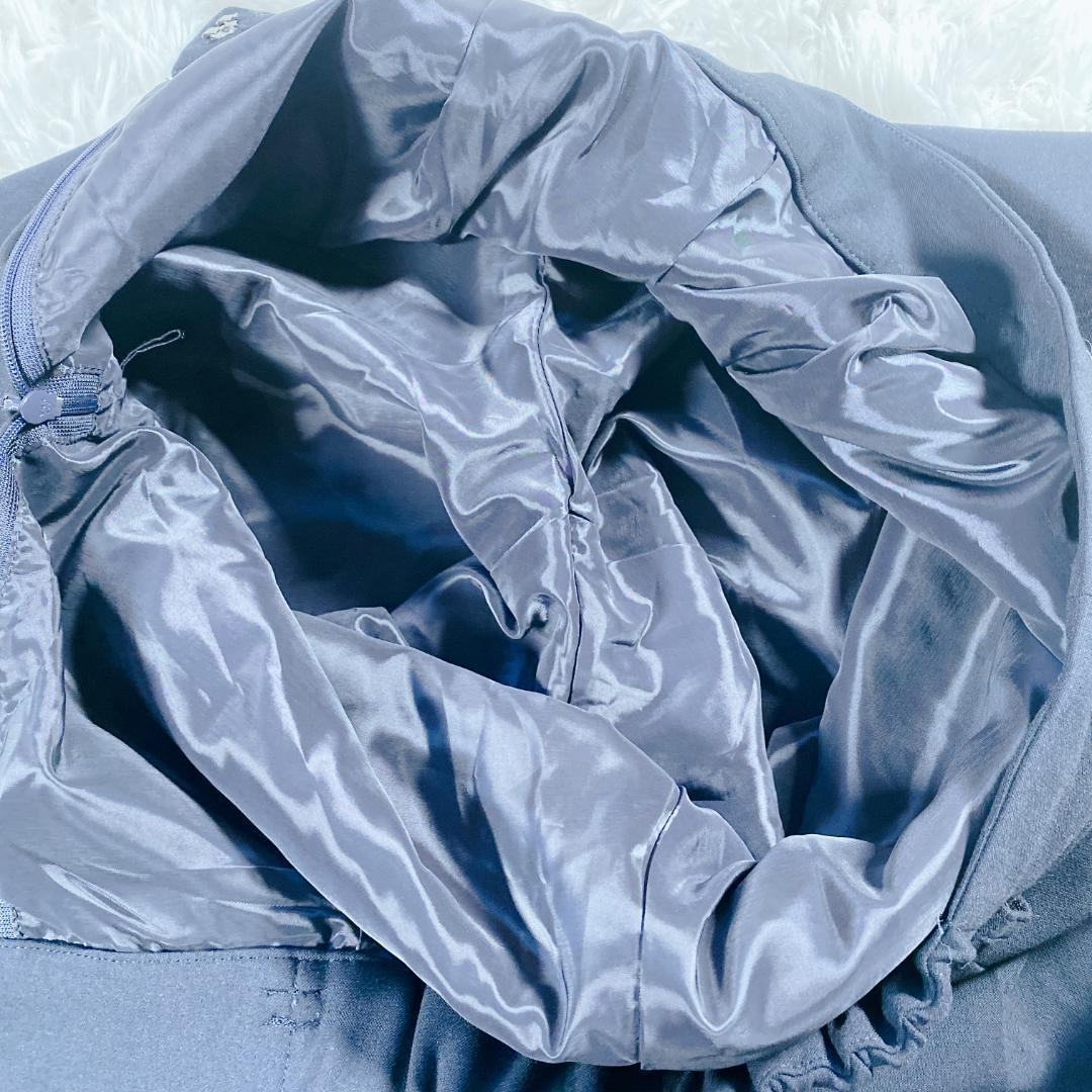 美品 グリーンレーベルリラクシング ノーカラーレディース スーツ 2ピース