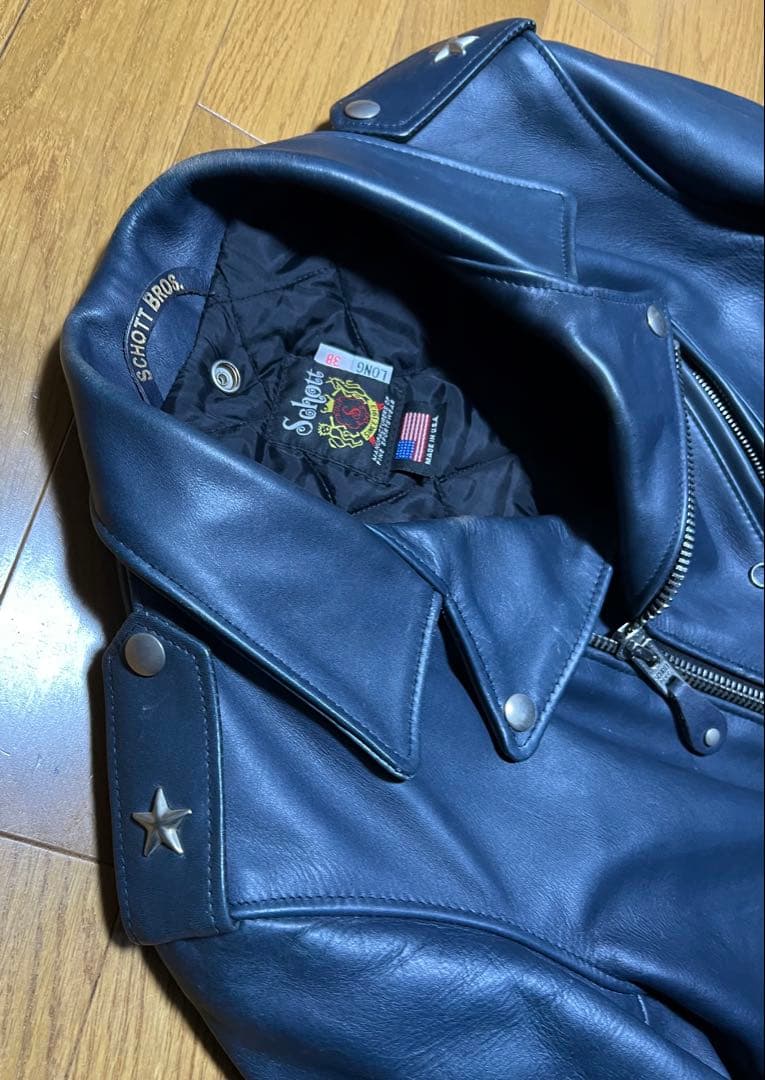 希少ネイビー Schott 613UST ワンスター 38 LONG TALL