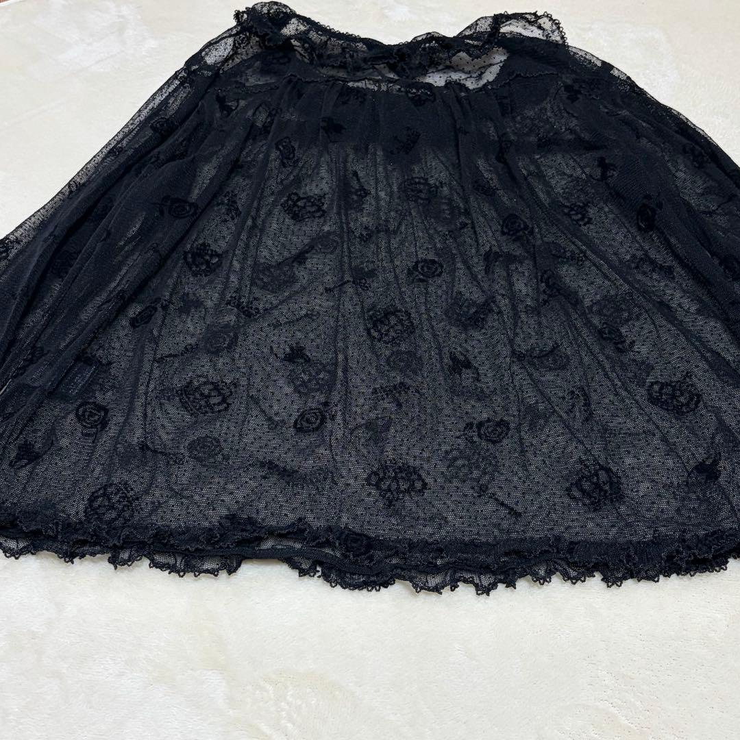 ピンクハウス　ドットチュール　プルオーバー　猫　薔薇　王冠　鍵　試着のみ【P65