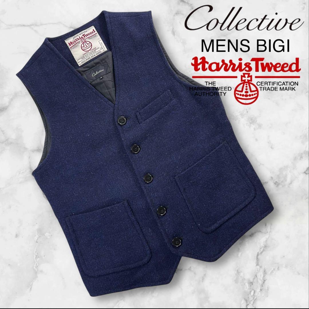 極美品 Collective×Harris Tweed ツイードジレ ベスト L