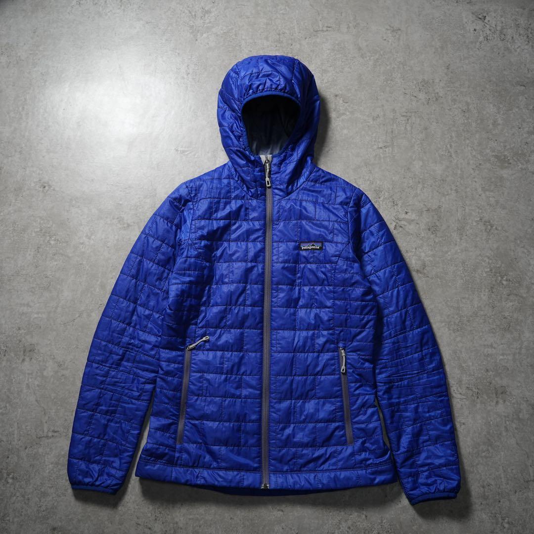 Patagonia ナノパフフーディ レディース ブルー