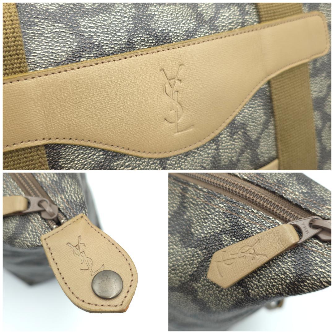 未使用級 イヴサンローラン ジラフ柄 ボストンバッグ トラベルバッグ PVC