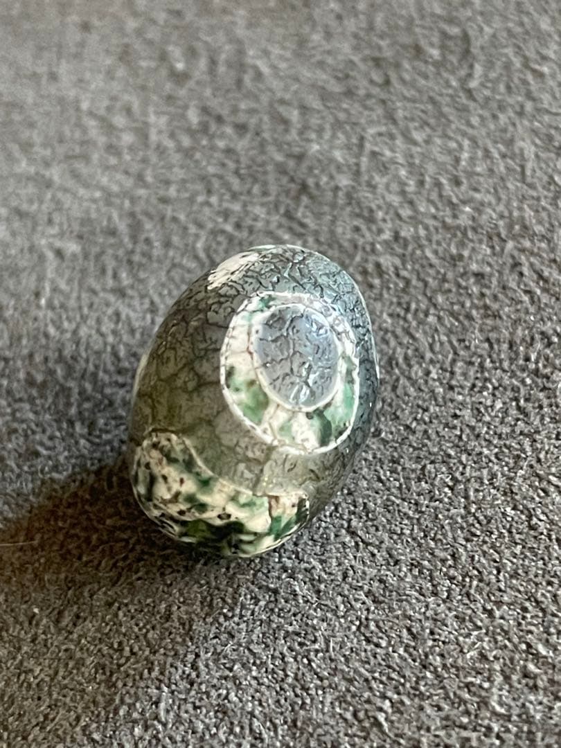 龍紋三眼天珠　エッチド技法染め　出土系　護摩供養