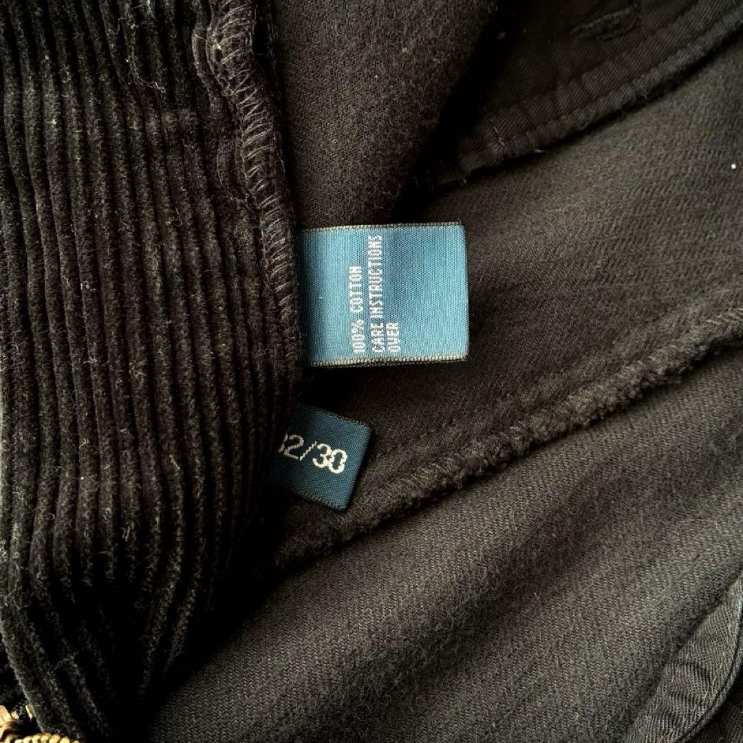 美品 90sポロ ラルフローレン Andrew 黒 太畝 コーデュロイW32