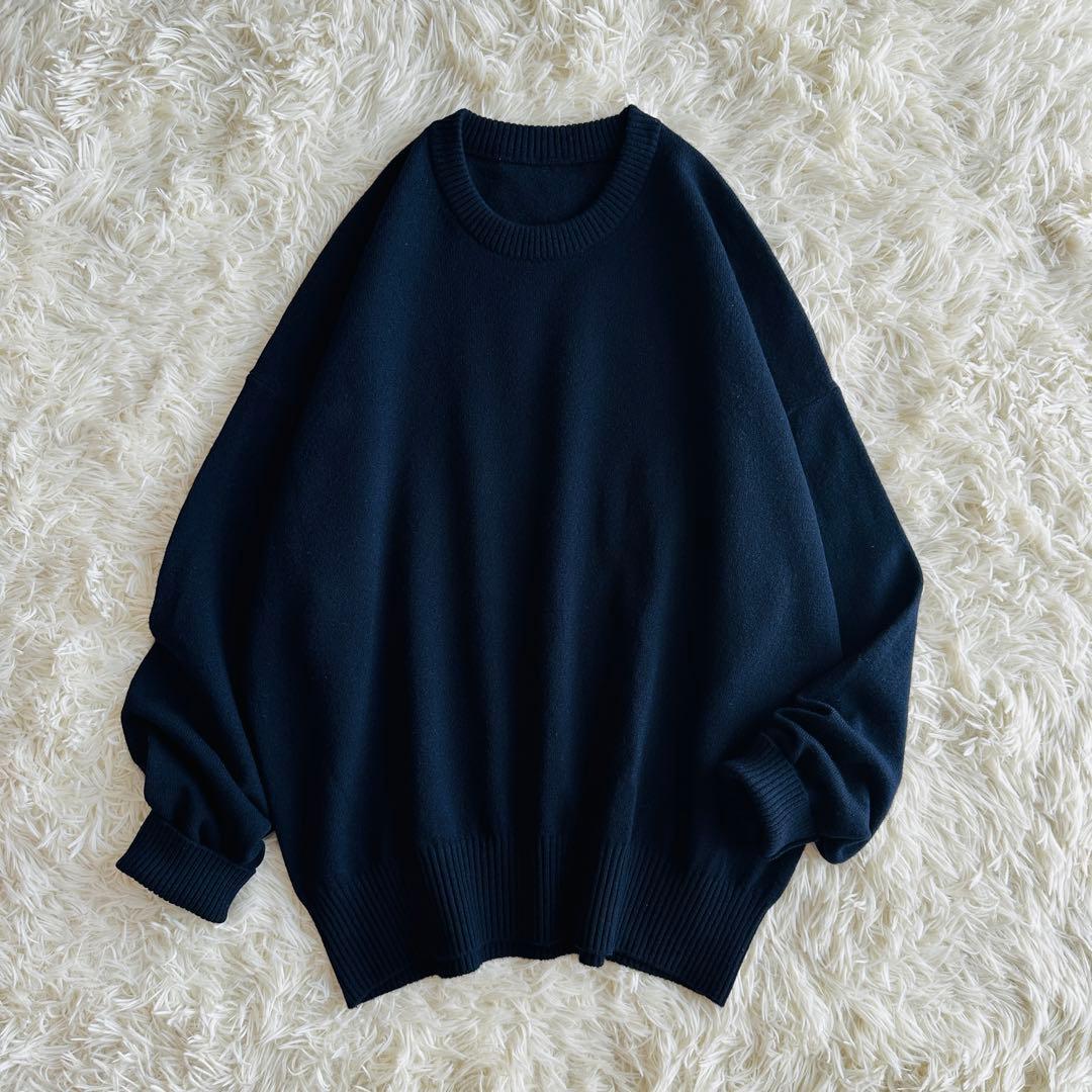 【極美品】DeuxiemeClasse JUSPER クルーネックニット 紺