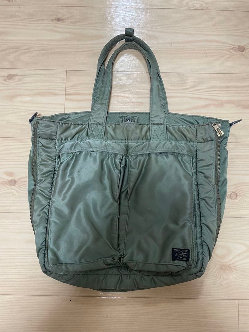 PORTER TANKER 2WAY TOTE BAG セージ　紐なし