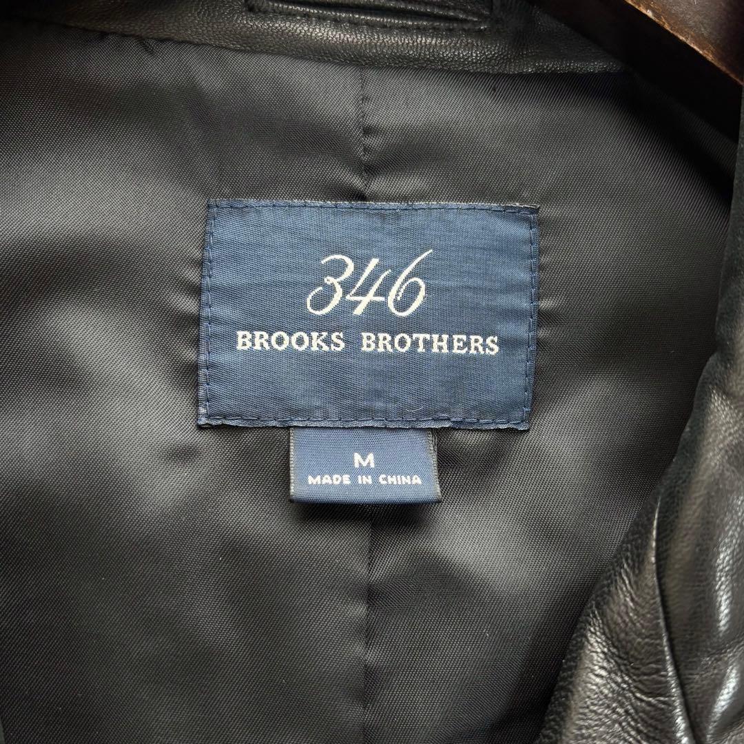 美品✨BROOKS BROTHERS レザーカーコート 本革 ブラック