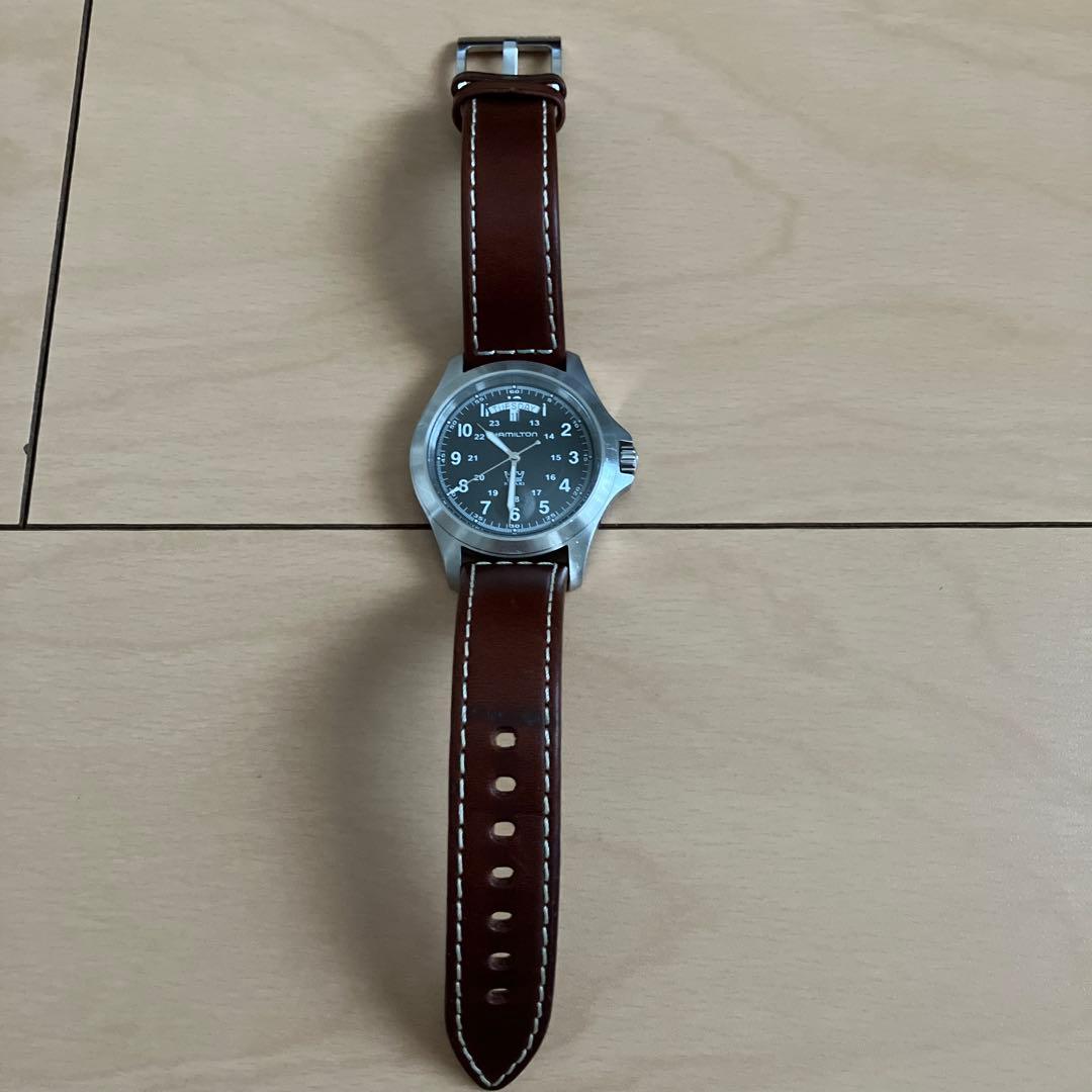 ハミルトン　腕時計　黒　茶色